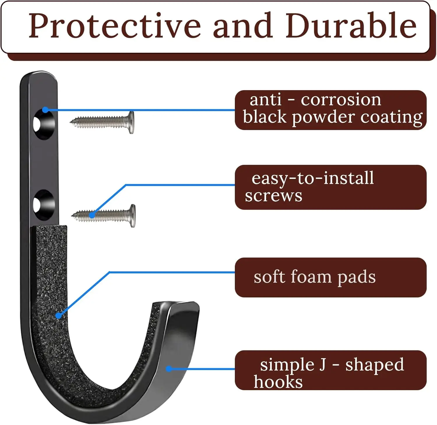 Metal Gun Rack Storage Rifles Shotgun Hooks Wall Mount Hangers for Any Rifles Shotguns Archery Bow with Soft Padding image 5
