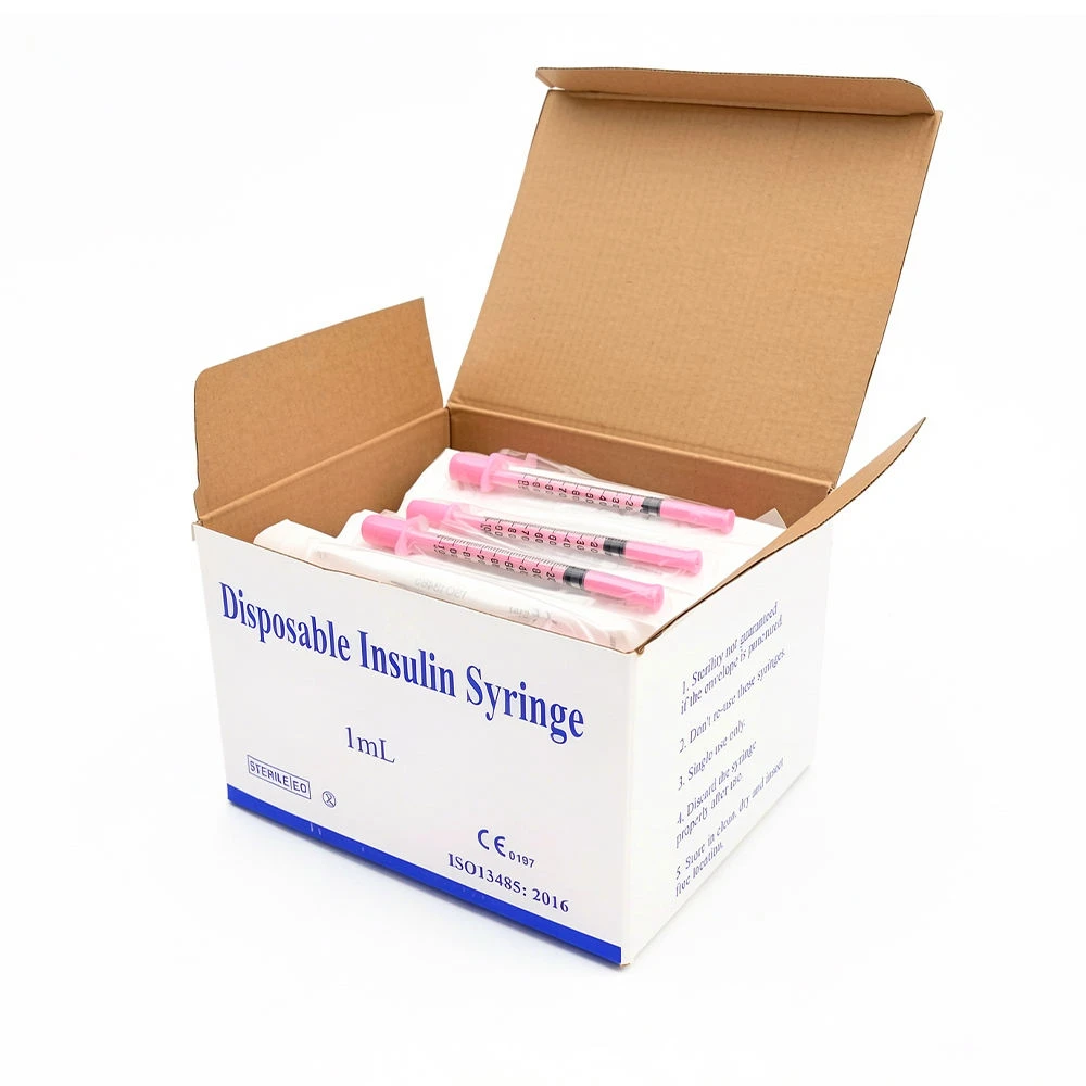 100Pcs/Box Beauty 1ml Pink Insulin Syringe 30G/31G Needle 8mm EO Gas Sterilized in Blister Pack for Beauty Machine Tools
