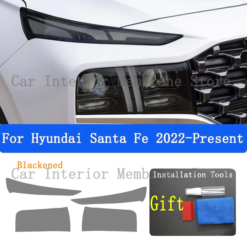 For Hyundai Santa Fe 2022 2023  Car Exterior Headlight Anti-scratch Front Lamp Tint TPU Protective Film Accessories