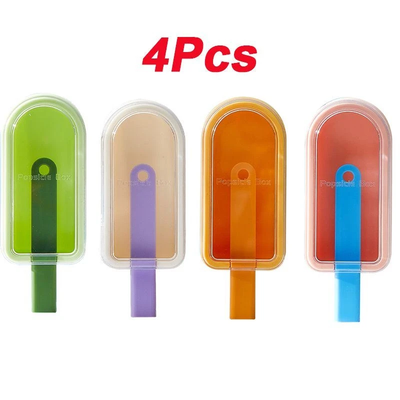 4pcs Creative Practical Ice Cream Mold Tray DIY Chocolate Dessert Popsicle Mould Reusable Homemade Tool Summer Party Supplies