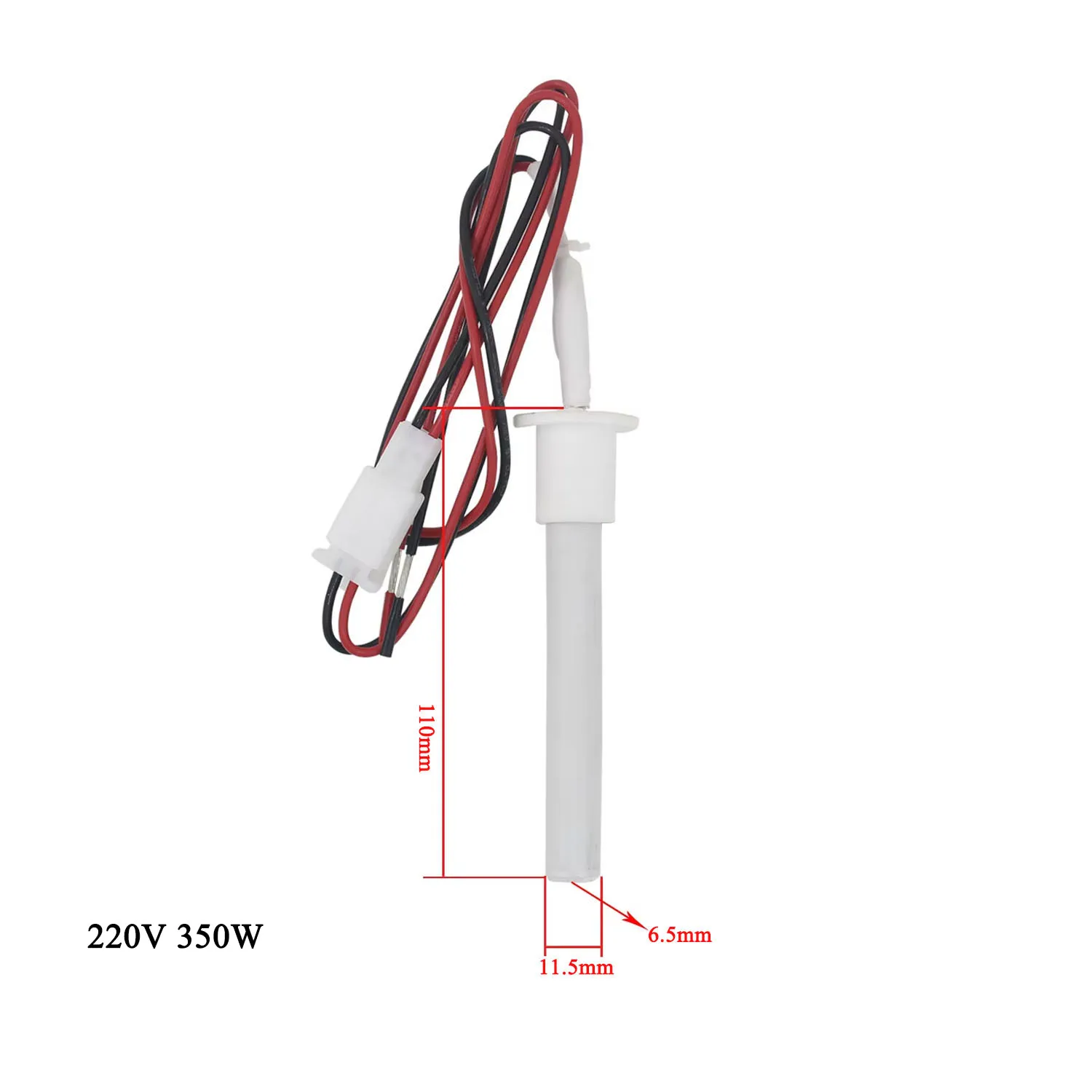 220V 350W MCH Ceramic Igniter Pellet Stove Igniter Hot Rod Heating Tube Ignitor OD11.5*ID6.5*L100mm