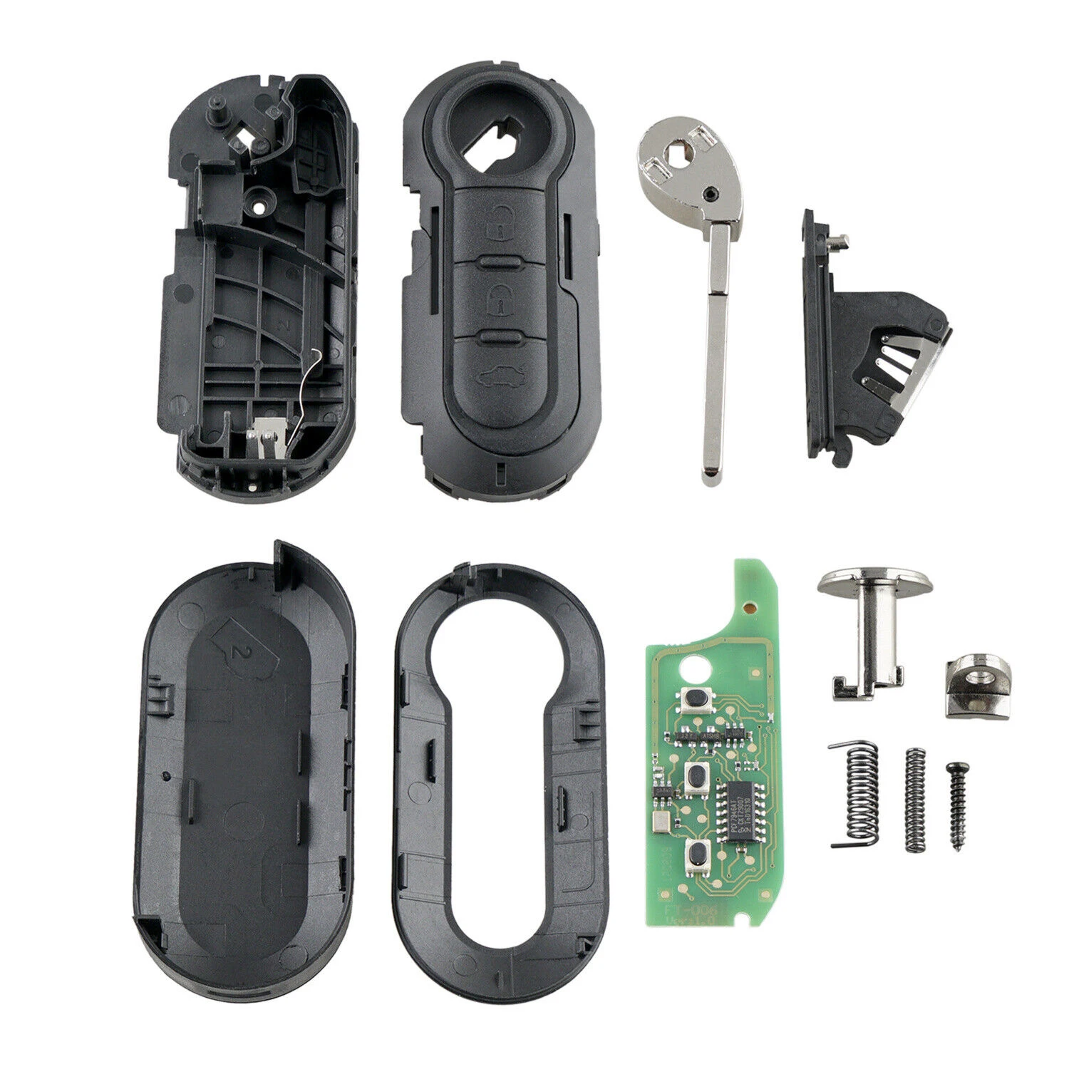 Car Remote Key Shell Case Remote Key Fob 433Mhz Delphi Chip For Fiat 500 Doblo Fiorino Grande Panda Remote Key Accessories