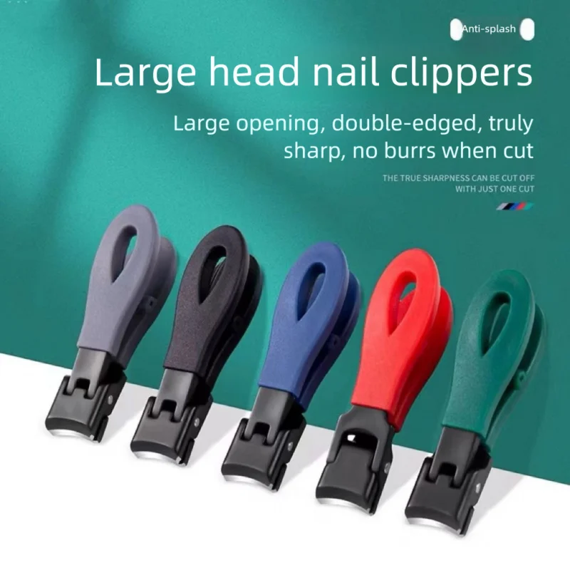 New Wide Jaw Anti-Splash Nail Clippers, Heavy Duty Trimmer for Thick Hard Nails, Household Manicure Pedicure Tool