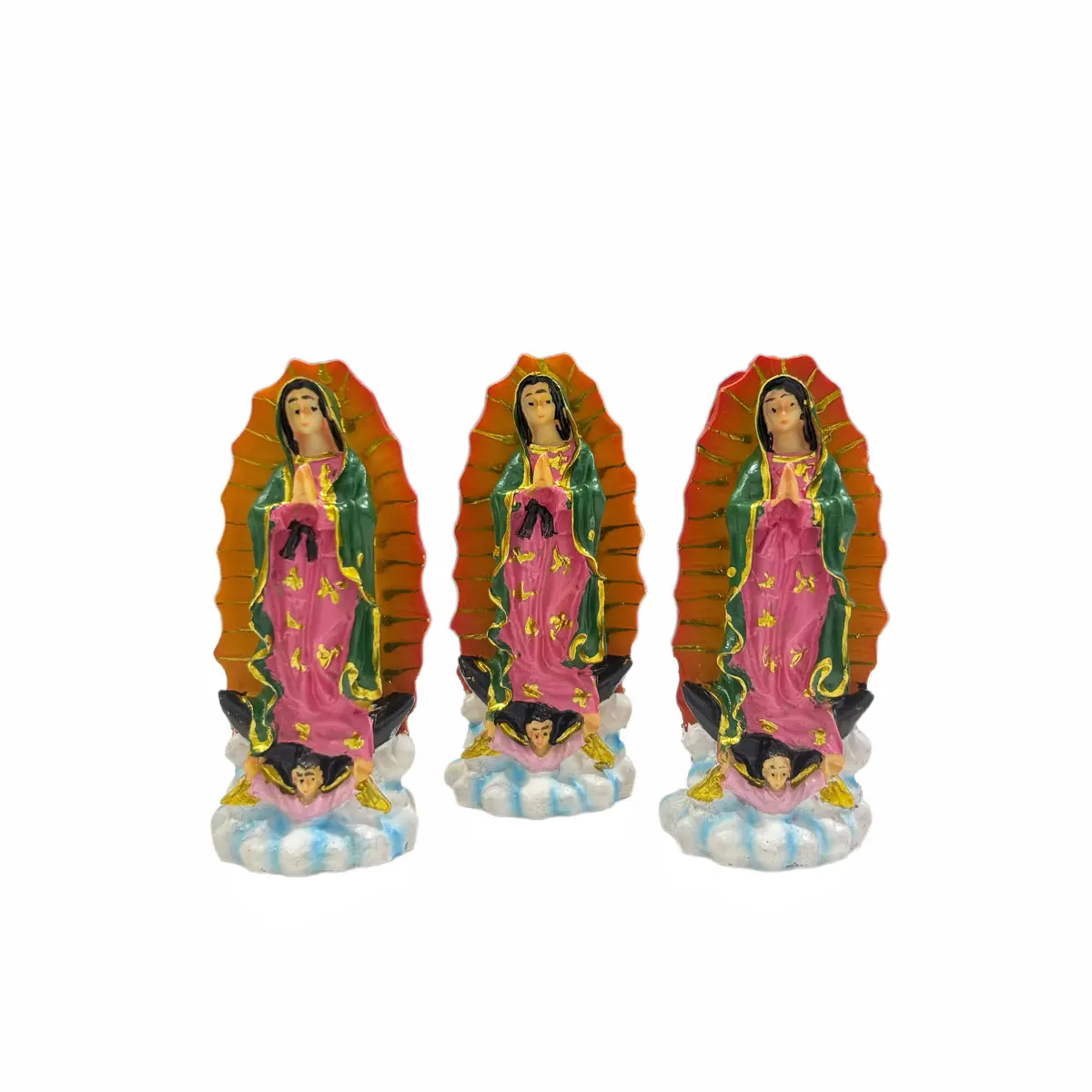 Estátua de Nossa Senhora de Guadalupe, Pequenas Estátuas da Virgem de Guadalupe, Figurinha da Virgem Maria do México de 3 Polegadas, Virgencita Artesanal