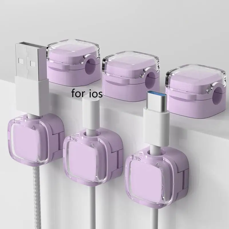 Magnetic Cable Clips Wire Organizer Charging Cable Clips Phone Cord Holder 6 Pcs Cable Organizer Adhesive Cable Management Cord
