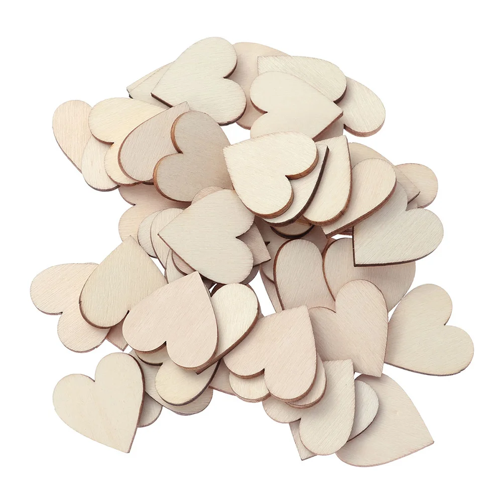 

400Pcs Heart Shape Wood Slices Unpainted Rustic Wooden Chips DIY Crafts Handmade Wedding Decorations Christmas Ornaments Wood