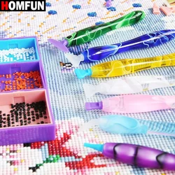 HOMFUN Deluxe Metal Screw Point Diamond Pen Set - Multifunctional DIY 5D Painting Tools for Crafting, Nail Art -Ergonomic Design