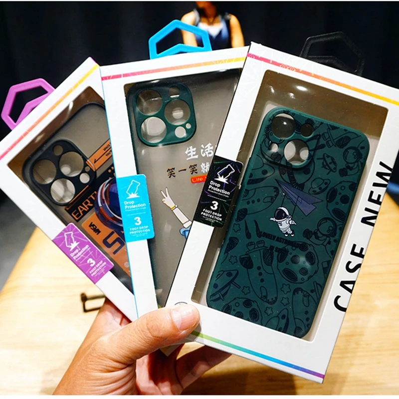 5 Colors Phone Case Packaging Box Blister PVC Package Box 4.7-6.9 inch Universal Phone Case Box Phone Cover Box PCPK0057