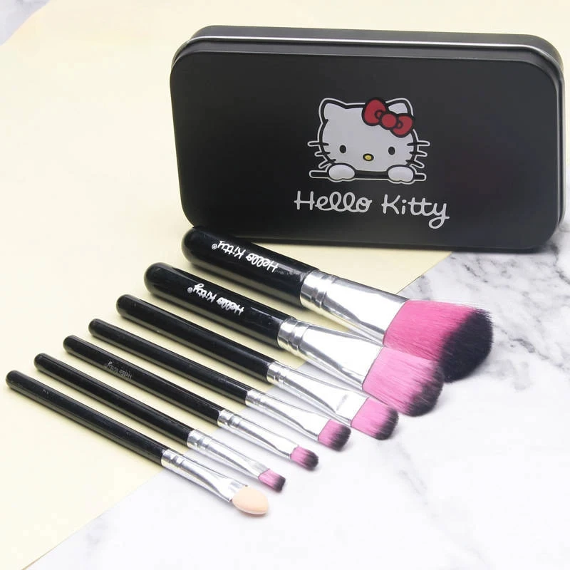 Kawaii Hello Kitty Makeup Brush Set Cute Blush Eyebrow Lip Eye Shadow Brush Beauty Tools Girl Facial Beauty Make Up Brushes Gift