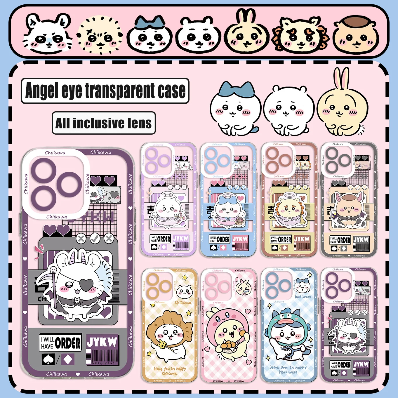 Cute Cartoon C-ChiikawaS Phone Case For Xiaomi Redmi Note 13 12 12C 11 10C 13C 10s 9s 9A 9T 9C 8 7 Pro Max 5G Transparent Cover