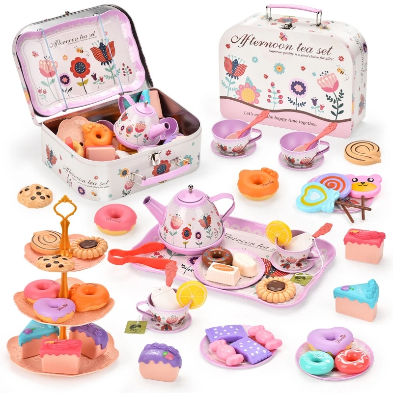 Afternoon Tea Pretend Play Toy Simulation Tea Set Teapot Kitchen Children'S Play House Tableware Educational Toys Child Gifts