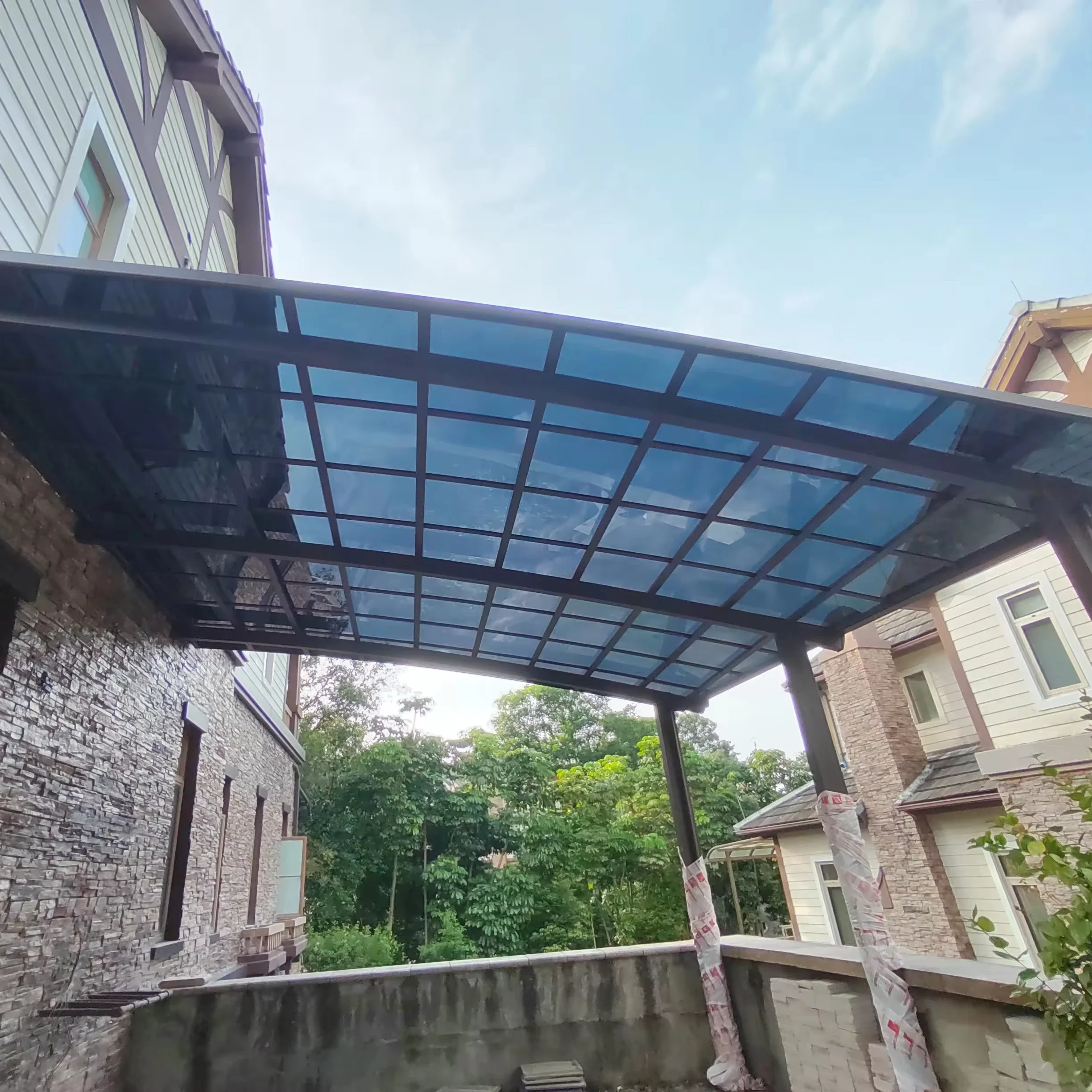 Quadro de alumínio ao ar livre à prova dwaterproof água dossel policarbonato varanda toldo pátio cobrindo para jardim casa estacionamento galpão