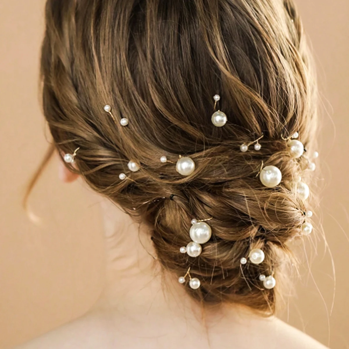 

Fashion Pearl Hair Clip For Women Copper Wire Wrap Design Bridal Wedding Hairpin Simple Headpiece Hair Clip