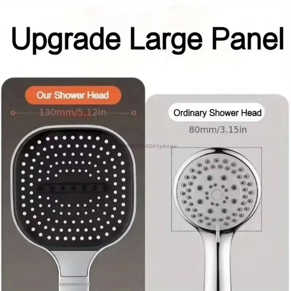 

High Pressure Large Panel Shower Head 3 Mode 13CM Bathroom Shower Head Water Saving Square Bathroom Shower Tool Bathroom Use