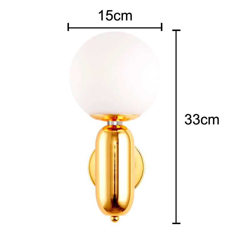 Imagem -06 - Luxo Ouro Vidro Bola Lâmpadas de Parede Home Decor Sala Quarto Cabeceira Corredor Escada Luminária Interior Led Wall Light