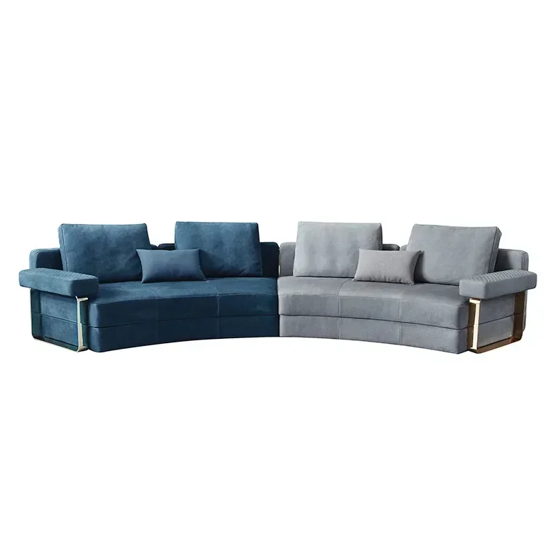 Modern double color matte leather sofa