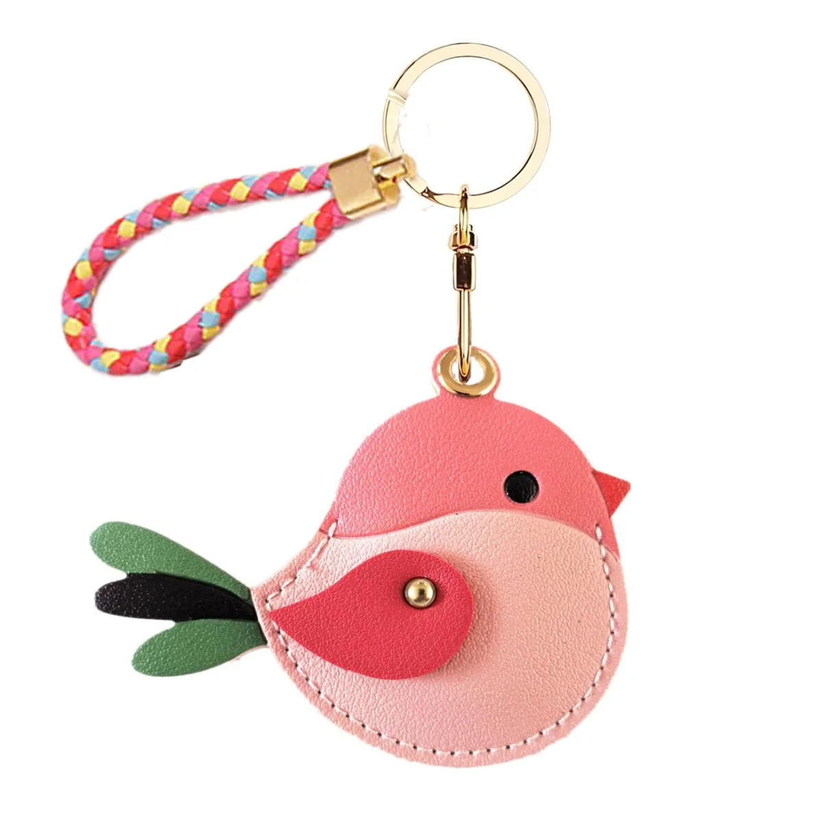 Synthetic Leather Keychain Holder Case Compatible with AirTag, Anti-Scratch Finder GPS Tracker Case for Wallet Keys, Bag, Pets
