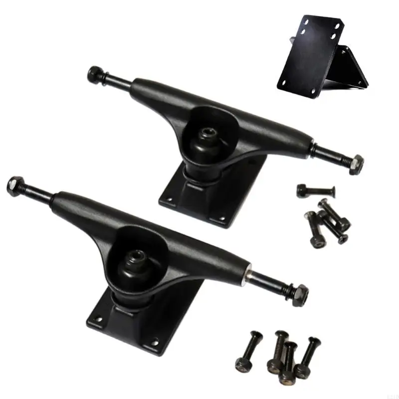 2 قطعة 5 بوصة سكيتبورد حامل عجلات استبدال الألومنيوم سكيتبورد شاحنة تأثير المقاومة قاعدة جزء سهلة الاستخدام #4