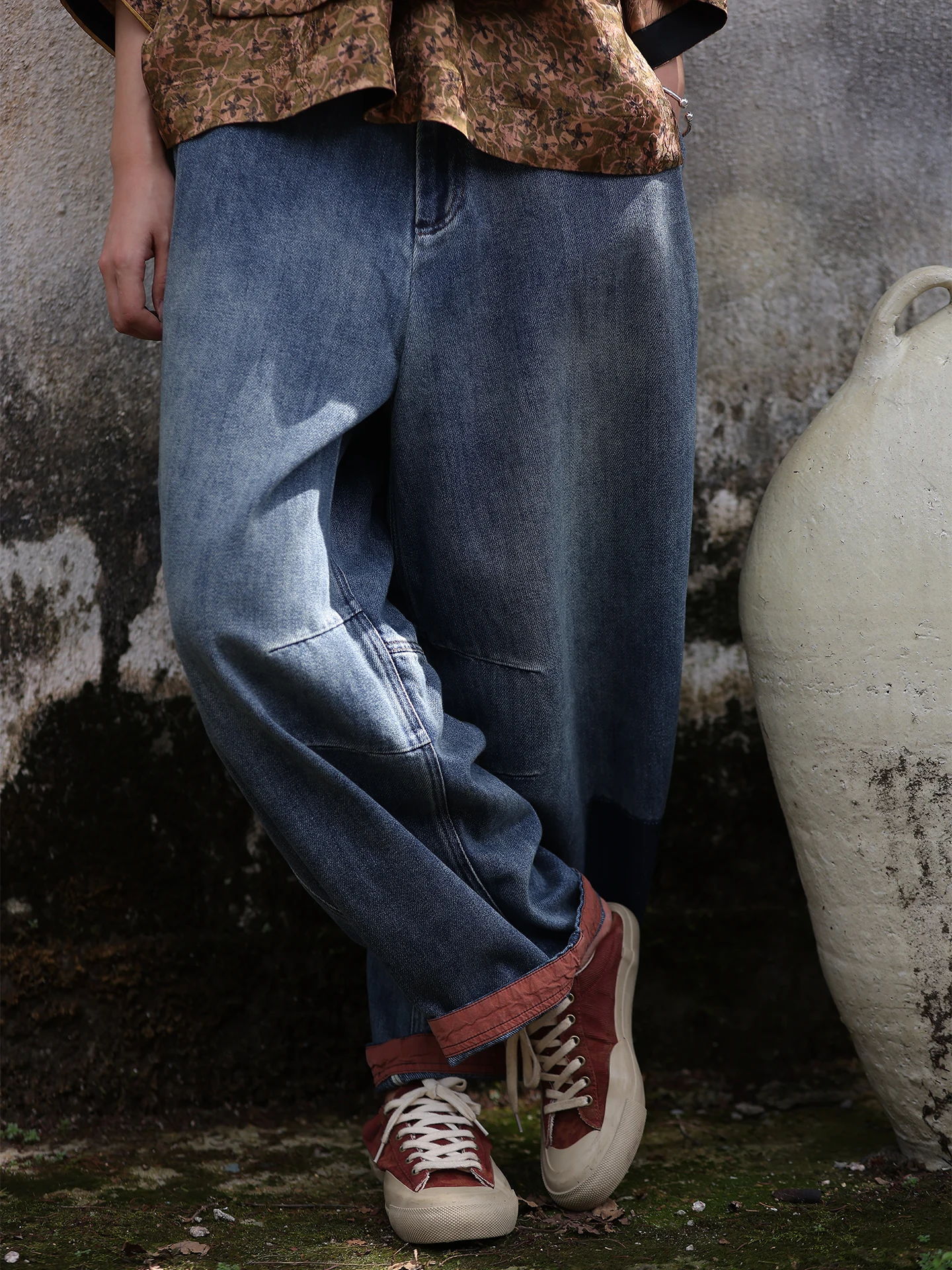 

Женские джинсы свободного кроя с высокой талией, прямые, из тонкого хлопка, в стиле ретро, на молнии, для осеннего сезона