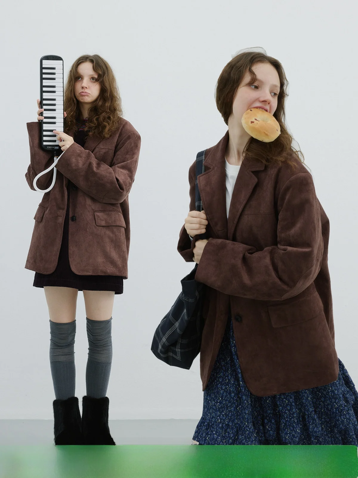 

KOKOASOKO Women's Casual Thiened Cotton Leather Jaet Loose Fit Autumn Winter Outerwear Single Button Closure Long ...