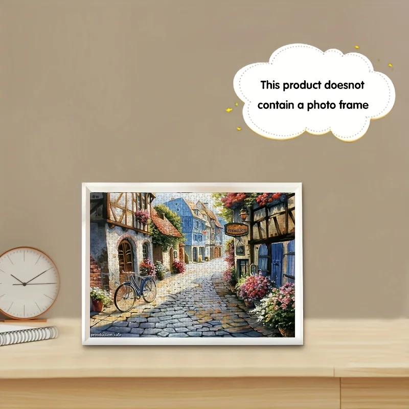 500 قطعة من صندوق الألغاز الصغير للبالغين بتصميم شارع المدينة الأوروبية - مقاوم للخدش، مستوى صعوبة عالي للكبار والعائلة #4