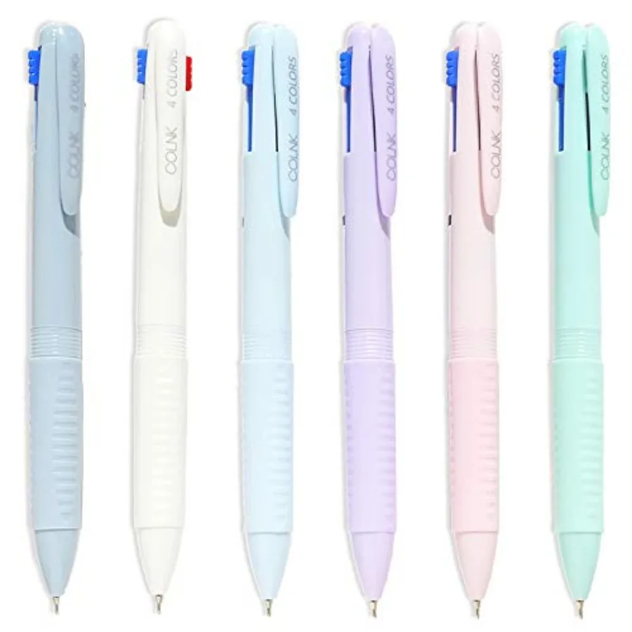 

Multicolor Ballpoint Pen 0.5, 4-in-1 Colored Pens Fine Point, Ballpoint Gift Pens for Planner Journaling, Assorted Ink, 6-Count