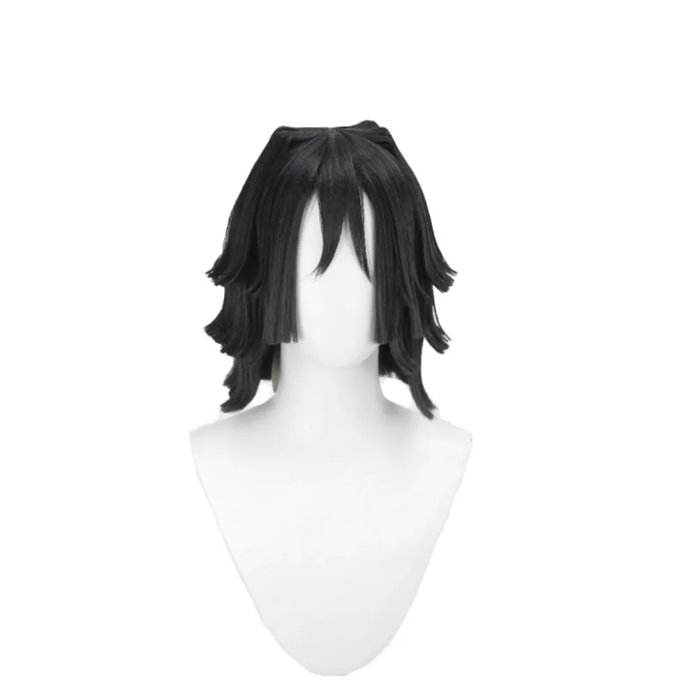 Demon Slayer Iguro Obanai Snake Pillar Black Layered Cosplay Wig for Men Women
