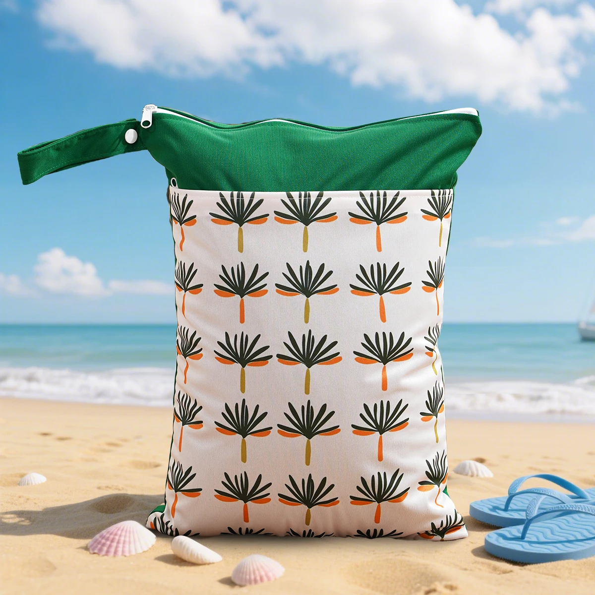 HappyFlute Printed 30*40CM Wetbag 2pocket With Handle Reusable Waterproof Cartoon Prints Wet Dry Diaper Bag