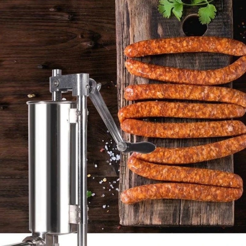 4L Vertical Manual Sausage Stuffer, Stainless Steel Filling Syringe Meat Maker