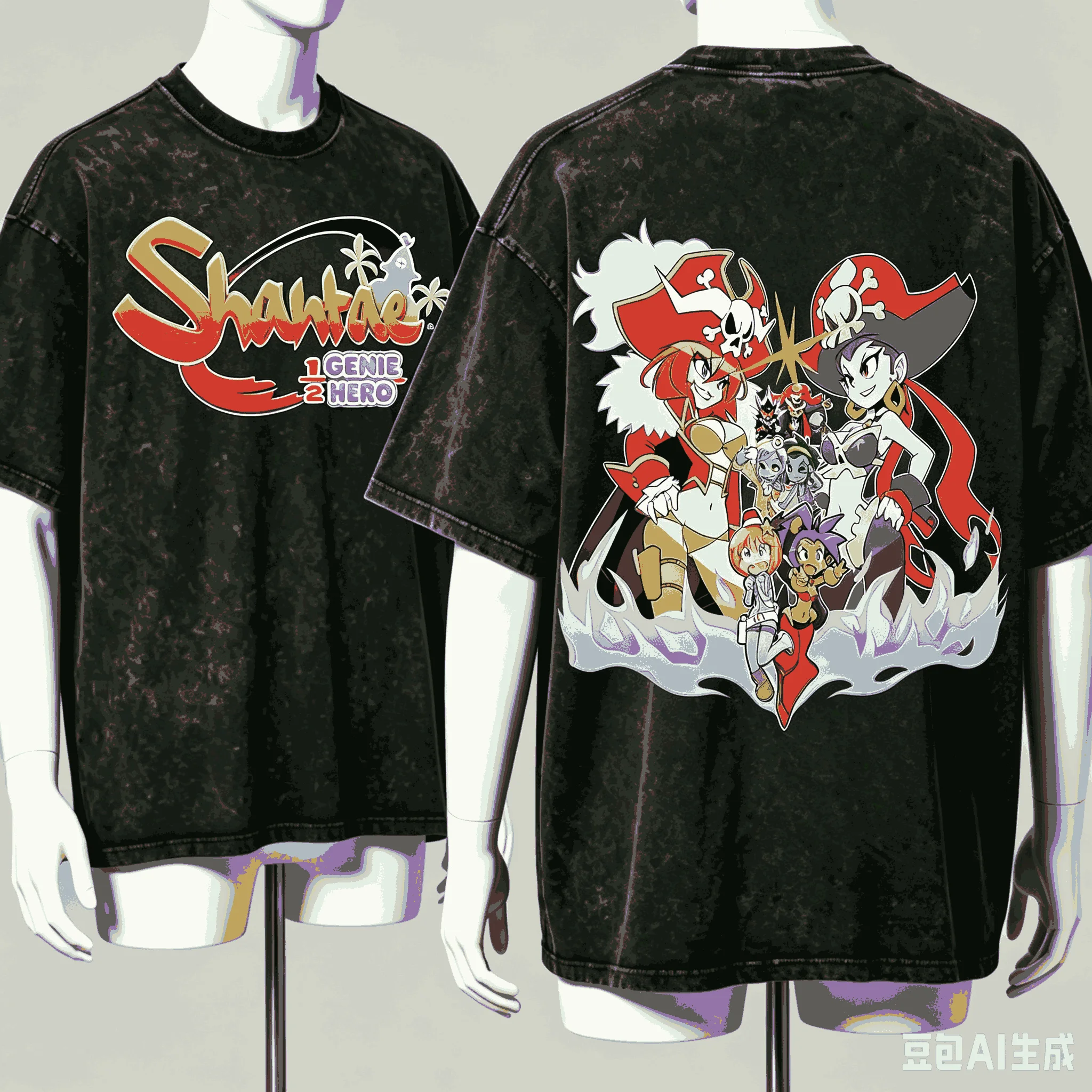 Shantae Half-Genie Hero Washed T-shirt Anime Lover Harajuku New Model Oversized Vintage Loose Streetwear Classic Unisex Couples
