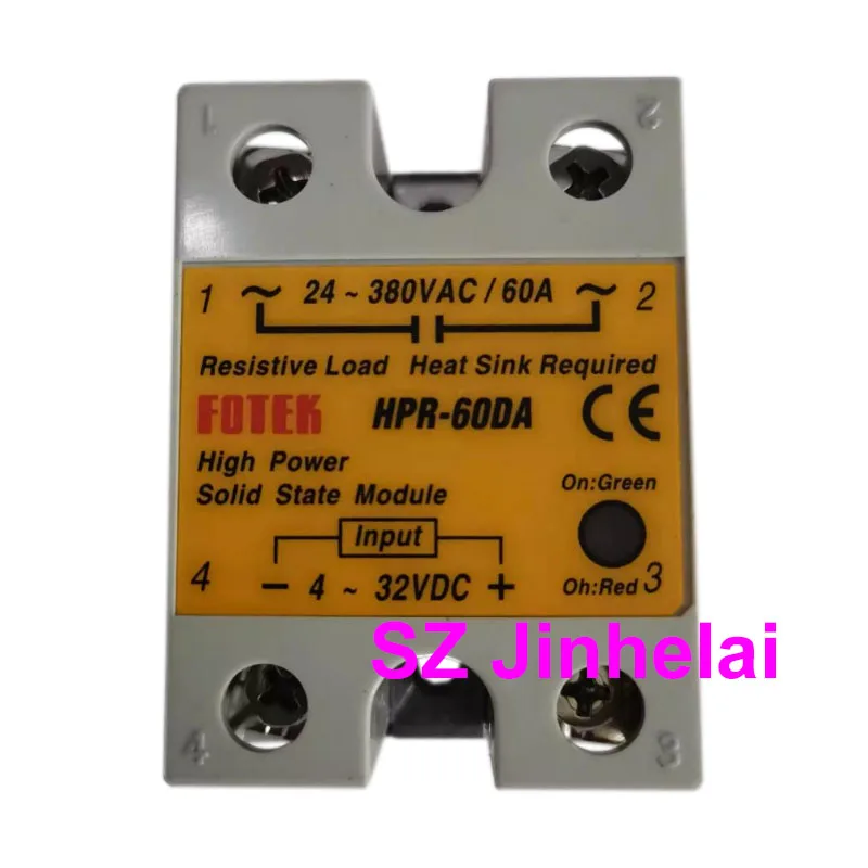 Authentic Original FOTEK High Power Solid State Relay Module HPR- 60DA 80DA 100DA 60DA-H 80DA-H 100DA-H