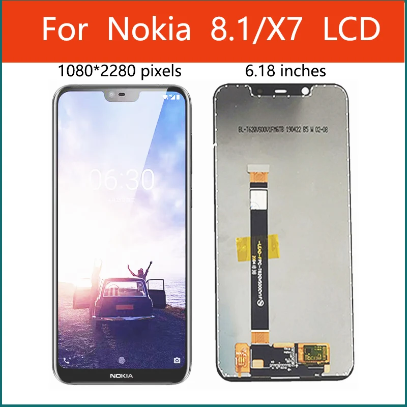 

6.18" For Nokia 7.1Plus 8.1 TA-1119 TA-1121 TA-1128 LCD Display Touch Screen Digitizer Assembly Replacement LCDs