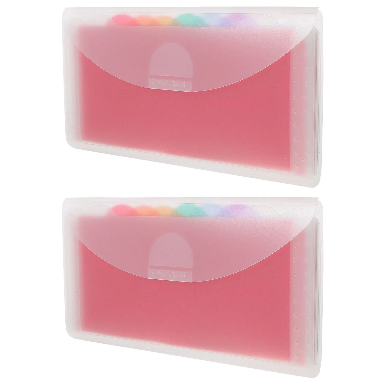 2Pcs Accordion Design File Bag PP Material Portable Receipt Organizer Home Office School Use Multi-Layer Storage