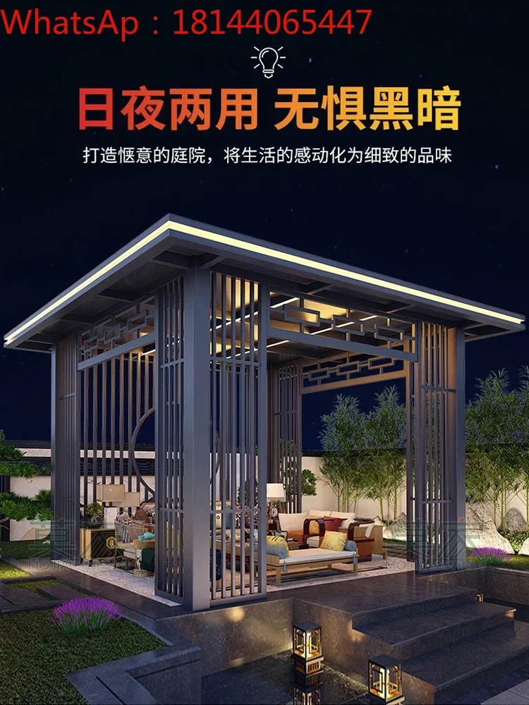 Liangting Outdoor Courtyard style Liangting Villa Garden Aluminum Alloy Canopy Outdoor Park Leisure Sunshade Pavilion