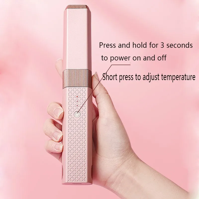 New Hair Curling Iron Mini Hair Straightener USB Recharge Wireless Ceramic Styling Tool Curler Flat Dry Straightener