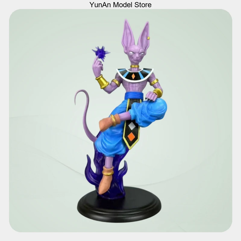 

21cm Dragon Ball God of Destruction Beerus Sitting Pose Anime Figure Model Statue Collection Desktop Decoration Ornament Toys
