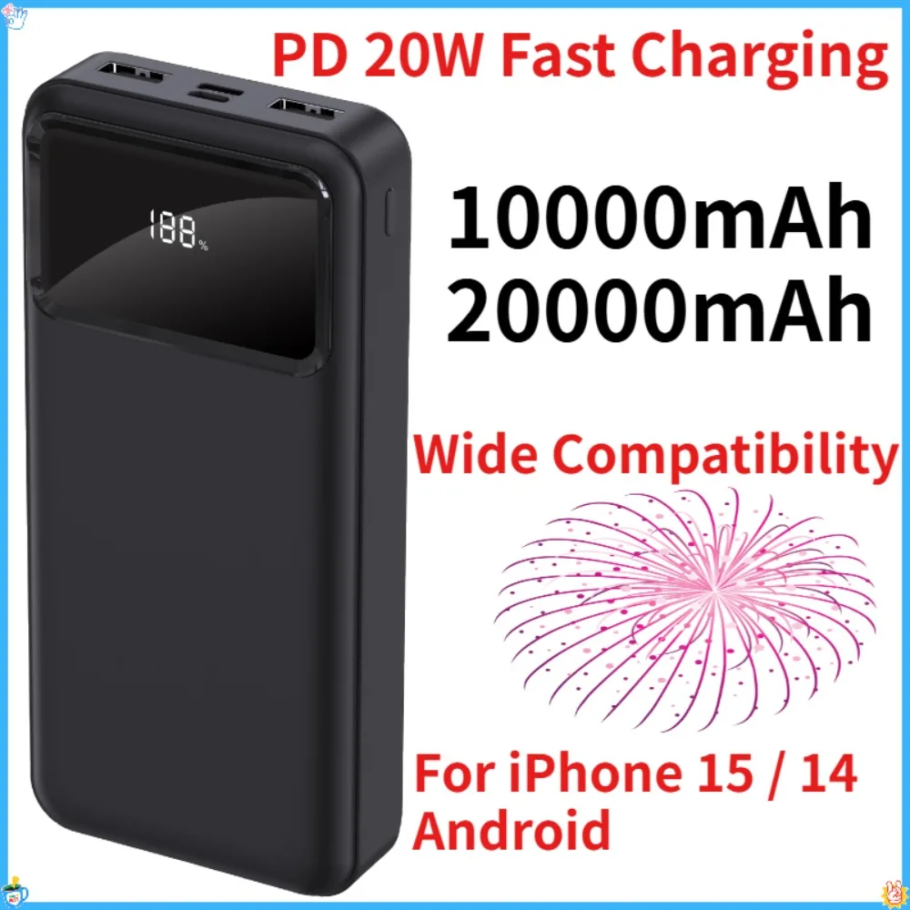20000mAh Power Bank PD 20W Fast Charging Portable Charger USB C Output External Battery Pack for iPhone 15 14 Android