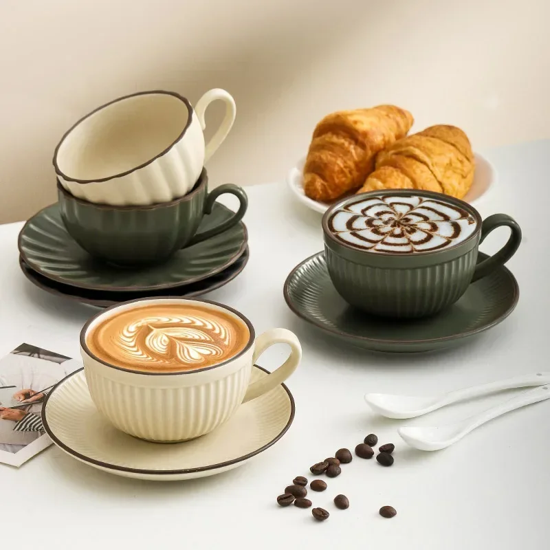 Coffee cup and saucer ceramic simple latte cup high value home creative English afternoon tea cup coffee cup set