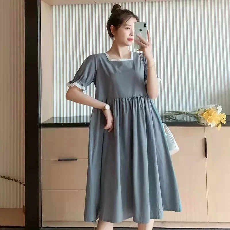 

Breastfeeding Maternity Dresses Maternity Clothes Ruffles Sundress for Pregnat Women Elegant Pregnancy Butterfly-knot Dress