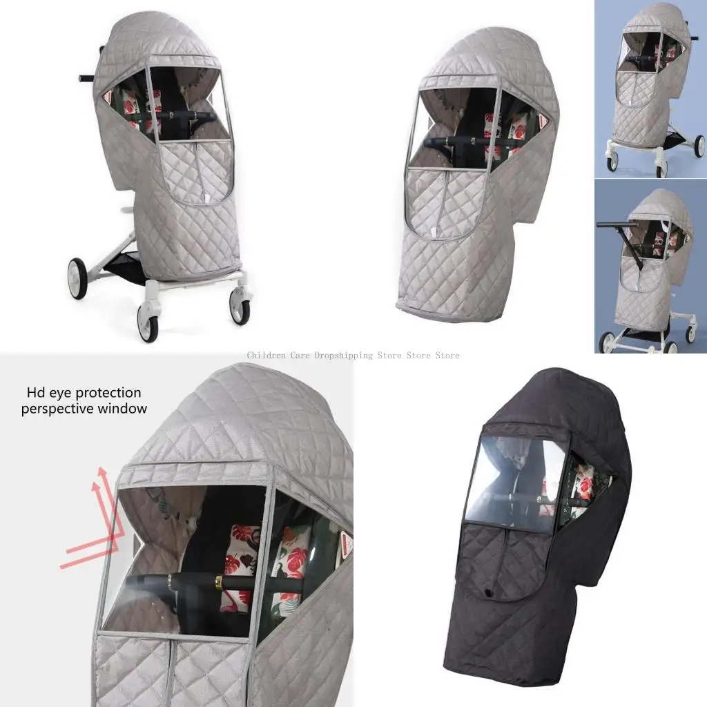 

Easy to Use Rain Cover Baby Stroller Windproof Shield Stay Warms & Protected