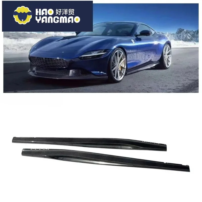 Applicable to Best Selling Car Outdoor Fit Roman N Style Dry Carbon Fiber Extended Side Skirt