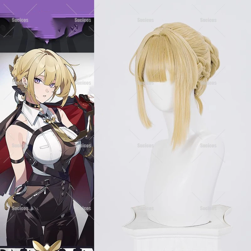 Game Zenless Zone Zero Evelyn Chevalier Cosplay Wig Blonde Hair Heat Resistant Synthetic Wig Women Girls Halloween