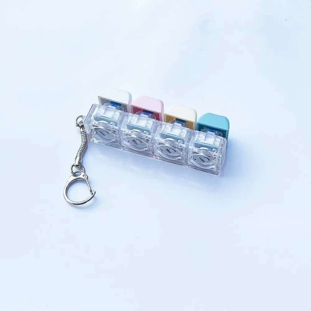 New DIY Keyboard Fidget Keychain Keycap Keys Button Clicker Toy 2/4/9 Keys Relief Stress Finger Keyboard Cap Kids