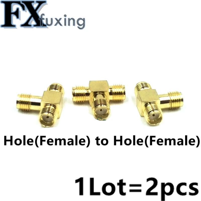 SMA Male Hole to Two SMA Female Hole Triple T RF Adapter Connector 3Way Splitter SMA-JKK SMA-KJK  Full Copper RF Radio Frequency