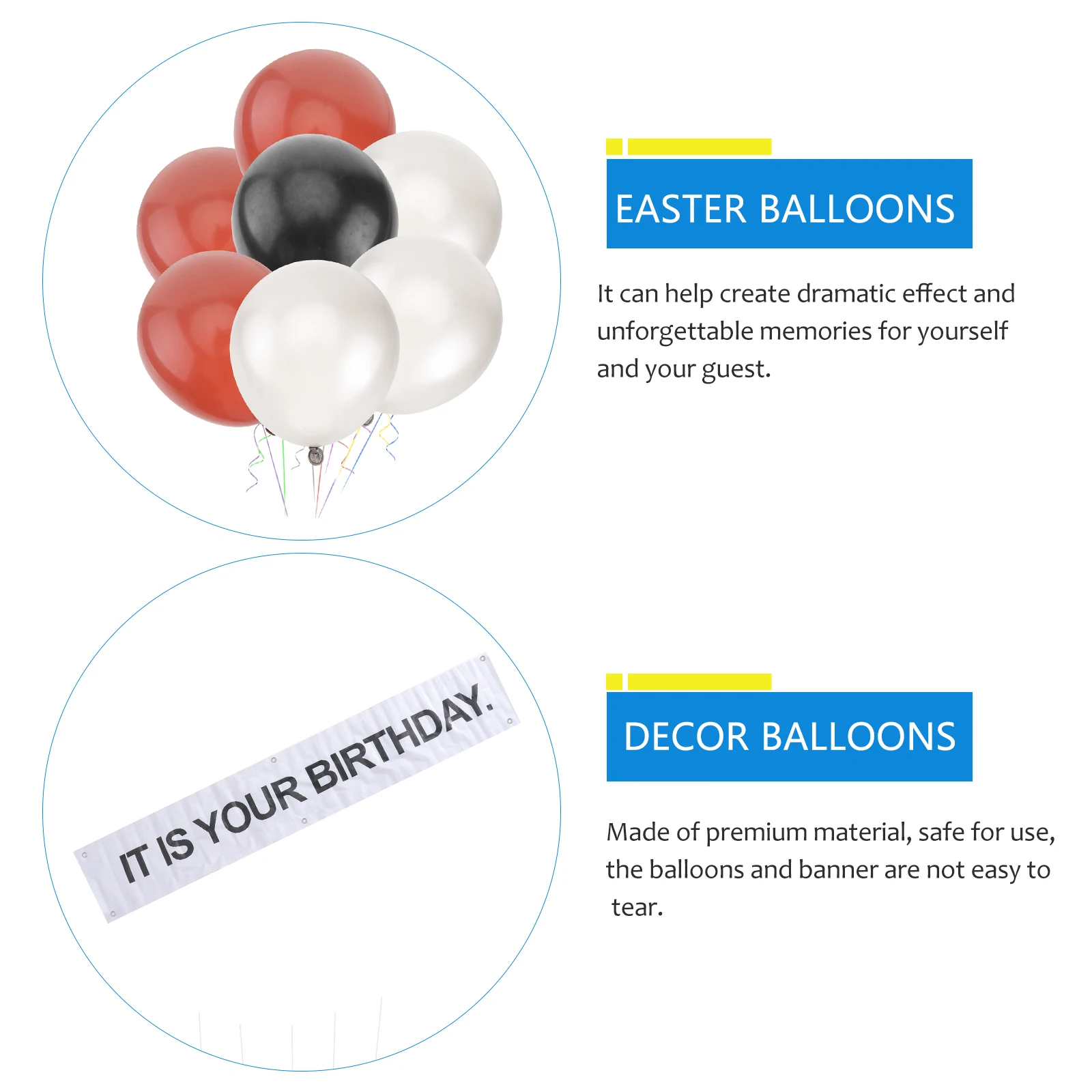 

48 PCS/1Set Balloon Suit Balloons Bunting Decor Birthday It's Your Banner Emulsion Latex Party