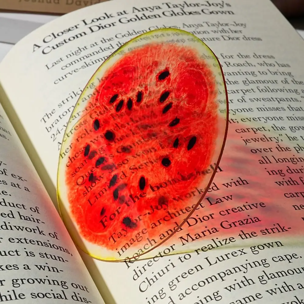 Feines Transparentes Obst-Lesezeichen in Frucht- und Blattform, INS-Lesezeichen, Buchzeichen, Geschenk