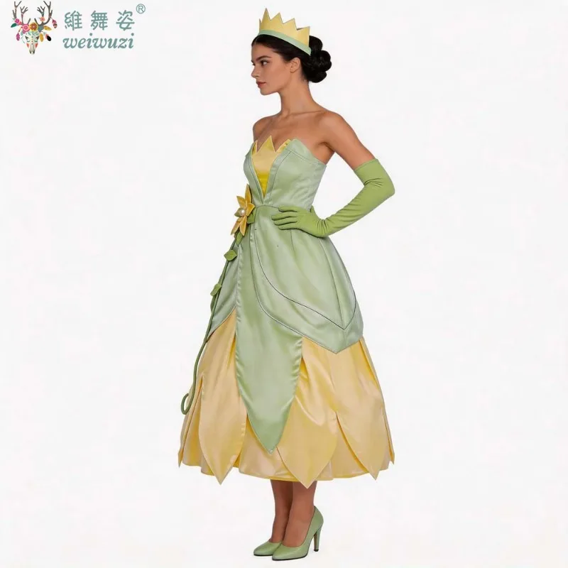 Adult Women Stage Play Cosplay Costume Elegant The Frog Princess Fantasy Dress Halloween Carnival Birthday Party Frock Ball Gown view 3