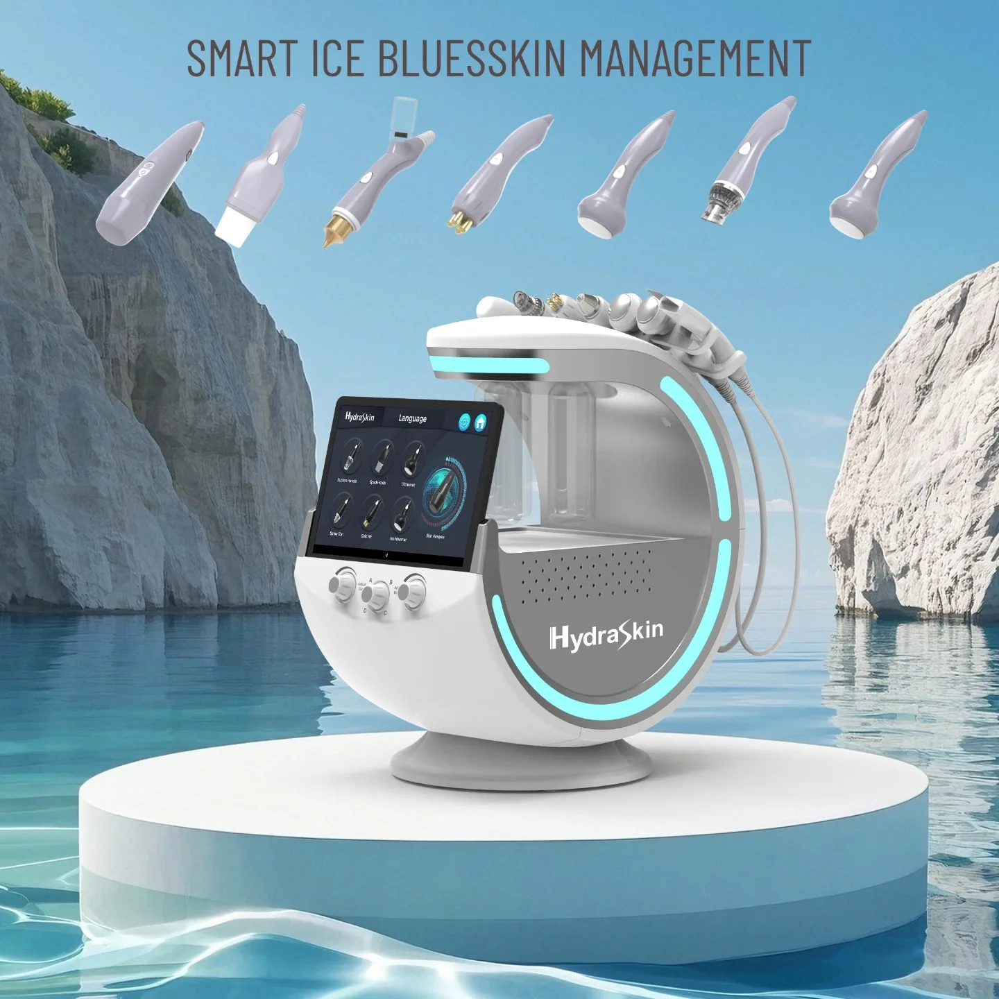 7-in-1 Facial Machine Diamond Hydrodermabrasion Machine Skin Care Small Oxygen Hydrogen Bubble Hydrogenation