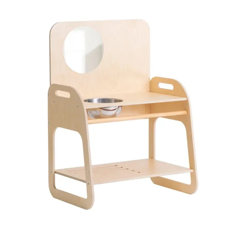 Kids Washing Table Baby Brushing Sink Nordic Style Kindergarten Early Education Montessori Storage Shelf For Children Room