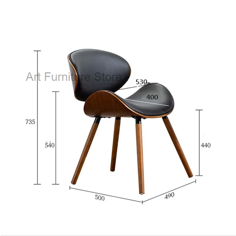 Gaming Kitchen Chair European Modern Simple Luxury Chair Back Space Saving Practical Solid Wood Dining Nordic Furniture XF116YH